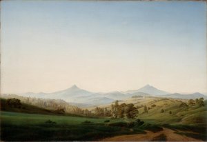 Paesaggio boemo con il Milleschauer da Caspar David Friedrich